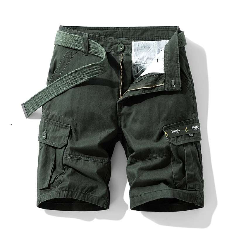 Summer Sports Men's Multi Pocket Oversized Loose Casual Pants Pure Cotton Wear-Resistant Knee Length Workwear Shorts