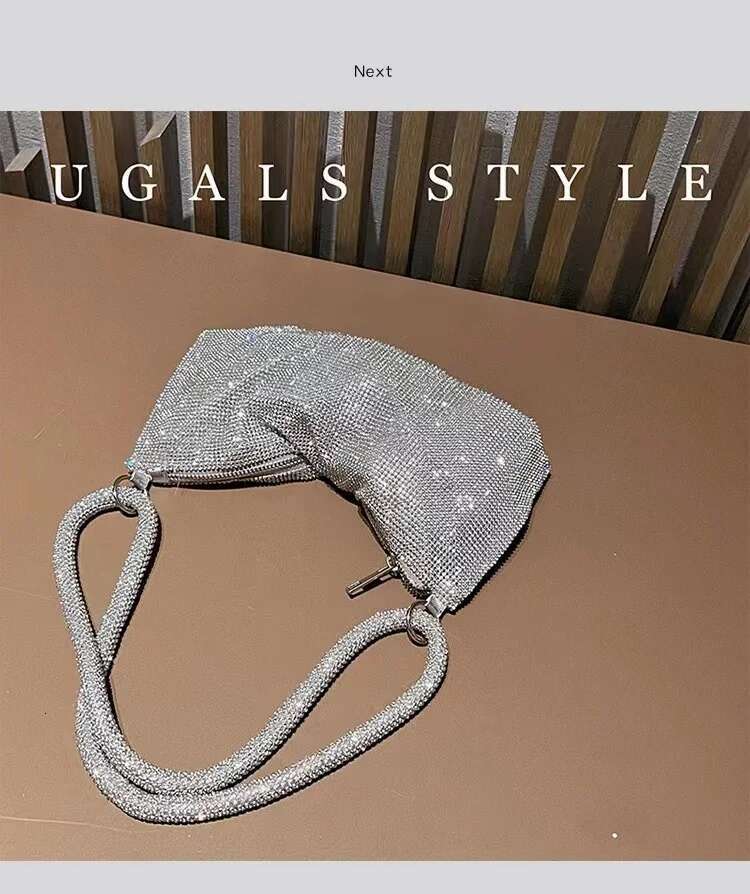Designer Women's Handbag Bg Shiny Rhies Dia Evening Wedding Party Clutch Purse Shoulder Underarm Bag