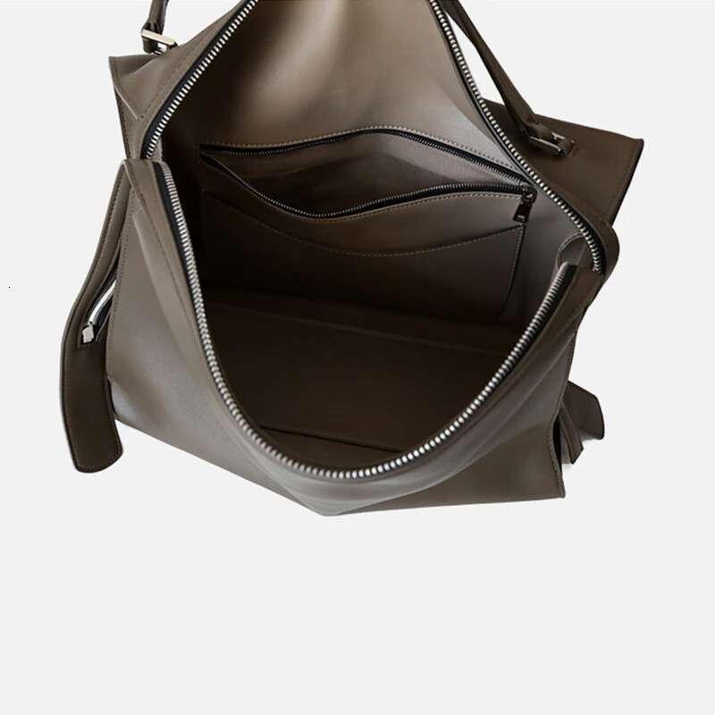 New Arrival Genuine Leather Tote For Women 2023 Brands Designer Retro Female Shoulder Bag Simple Hand Bags Large Capacity