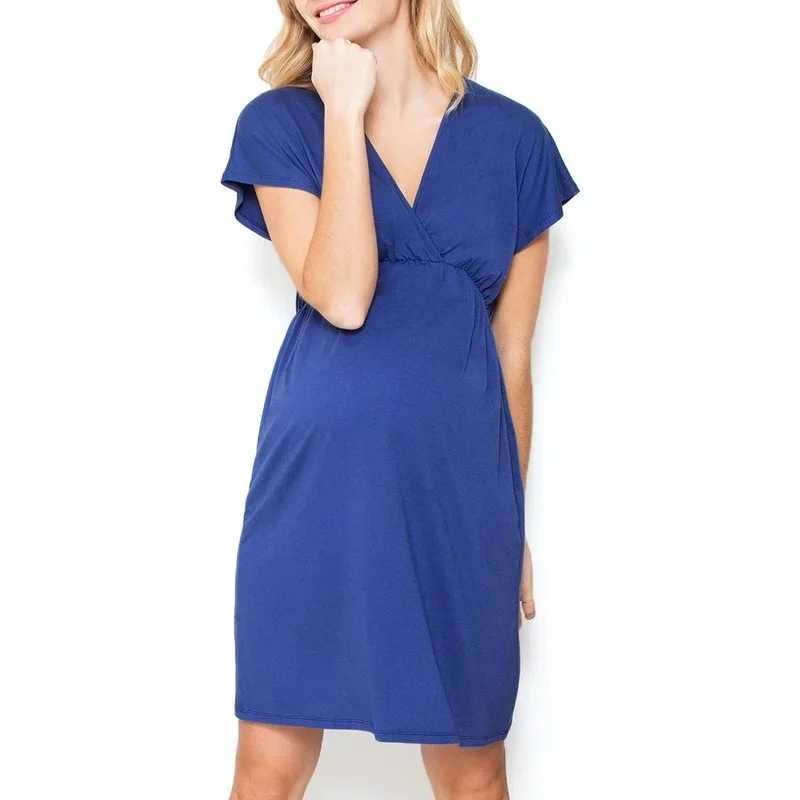 Photography Clothes for Women Pregnancy Deep V-neck Short-sleeved Breastfeeding Photo Shooting Nursing DressT250311