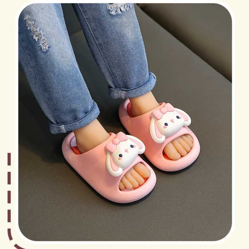 2024 Summer Girls Slippers Children Sandals Slippers Princess Cartoon Indoor Non-slip Bathroom Bath Cute Soft Sole Kids SlippersT250311