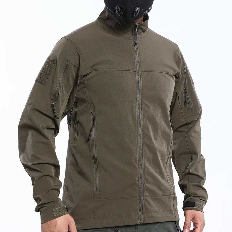 2.0 Lightweight Waterproof Tactical Hiking Jacket Outdoor Multi pockets Work Coat Spring Autumn Stretch Camo Climbing ClothingT250311