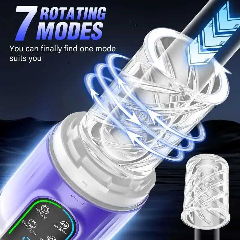 Male Masturbator Masturbation Cup Vagina Massage Pussy Sex Toys Adult for 7 types Rotation and Suction Modes Sucking ThrustingXJ250311