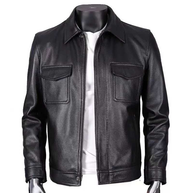 2025 Spring and Autumn New Fashion Trend Motorcycle Wear PU Leather Jacket Mens Casual Loose Comfortable Sports Large Size CoatT250311