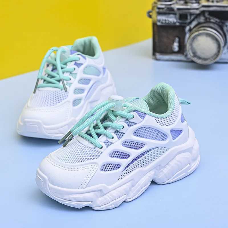 Children Girls Boys Breathable Mesh Sneakers Anti-slip Boys Girls Casual Soft Bottom Shoes Handsome Fashion Students ShoesXJ250311