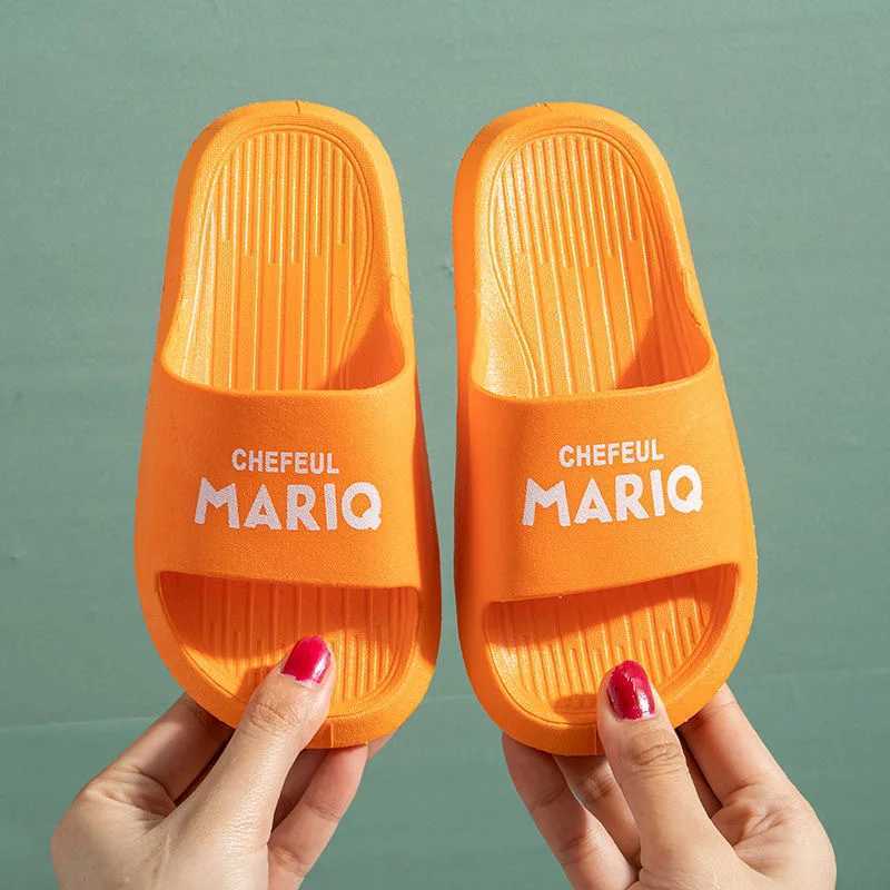 Summer Children Solid Color Soft Slippers Comfortable Breathable Non-Slip Cute Slippers Home Bathroom Beach Slippers Kids SandalT250311