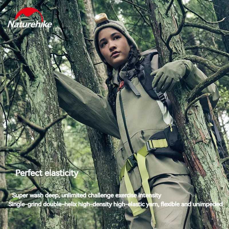 Naturehike Waterproof Hooded Jacket Climbing Clothes Hardshell Coat Patchwork Outer Protective Layer Camping Windbreaker HikingT250311