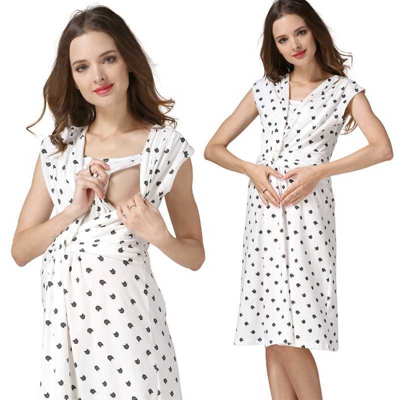 Summer Maternity Clothes Beach Dresses Sleeveless Nursing Clothing Breastfeeding Dress for Pregnant Women Lactation Dress WearT250311