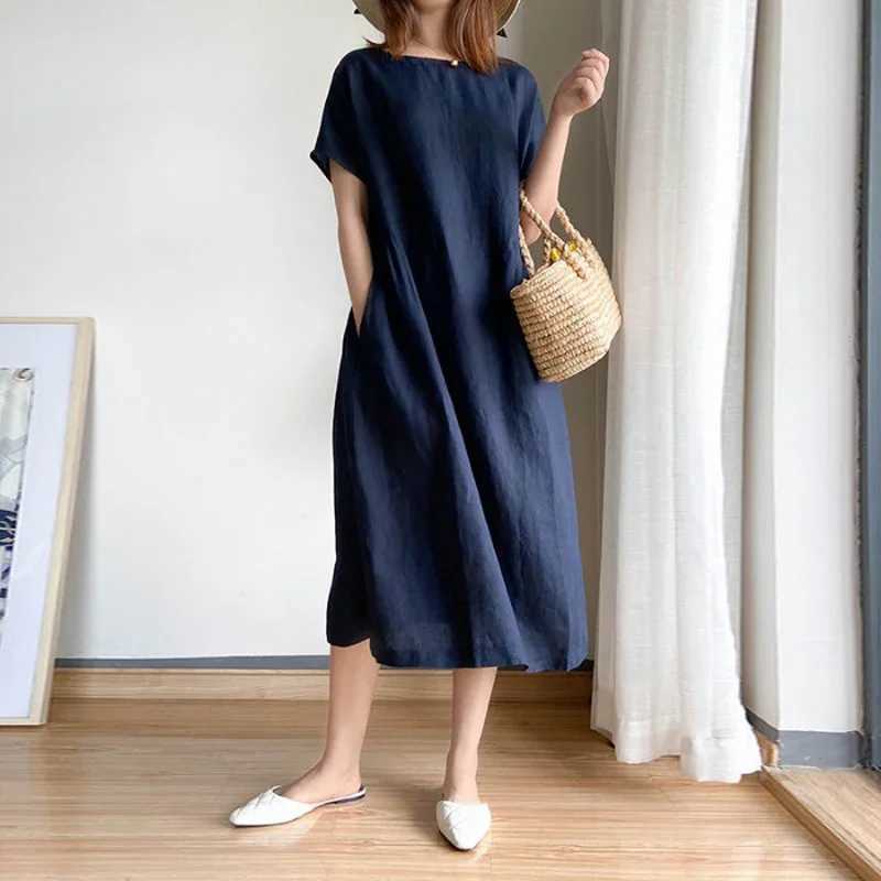 New Long Sleeve Maternity Dress Fashion Clothes for Pregnant Women V-neck Boho Cotton Linen Loose LanternT250311