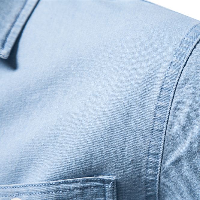 Autumn New European Denim Trend Versatile Long Sleeved Shirt Men's Top