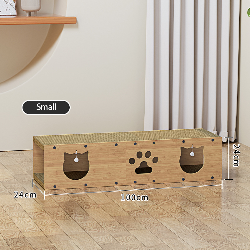 Durable Double-Layer Cat Tunnel Scratcher with Densified Board All-Season Cat Bed and Play Toy for Indoor Cats