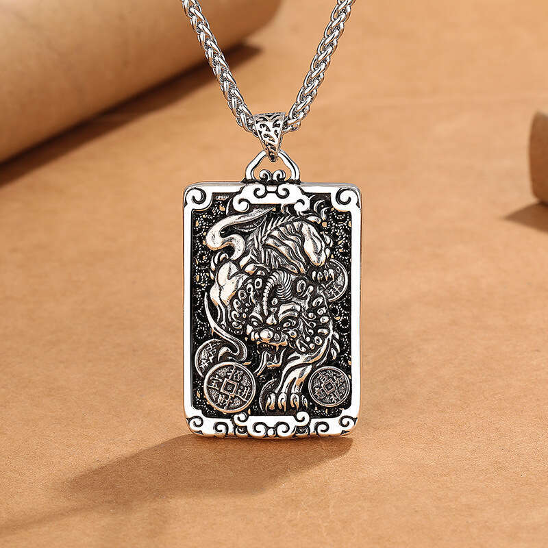 China-Chic copper coin u necklace male domineering personality national style fashion hollow niche design creative jewelry