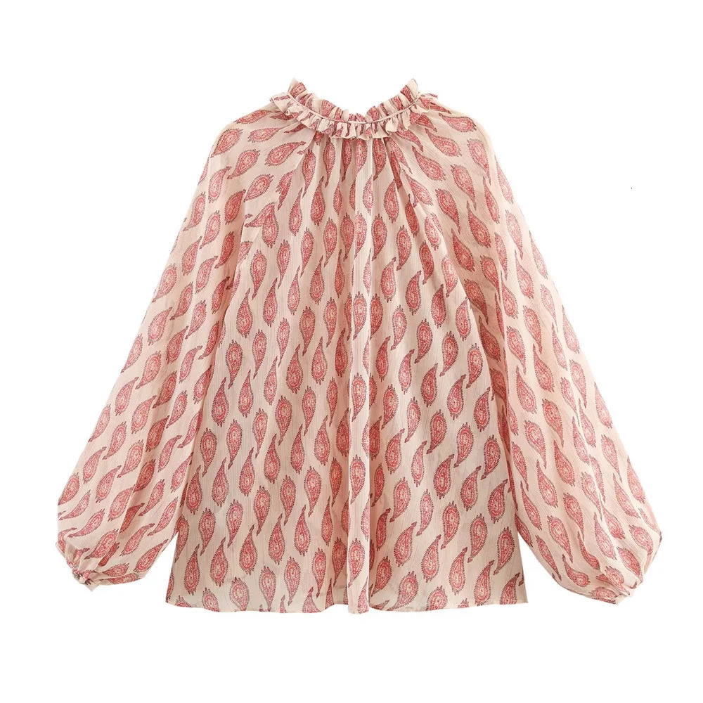 UNIZERA Womens Metal Thread Printed Shirt with Button and Shoulder Strap Decoration Suitable for SpringSummer Shirts 250311