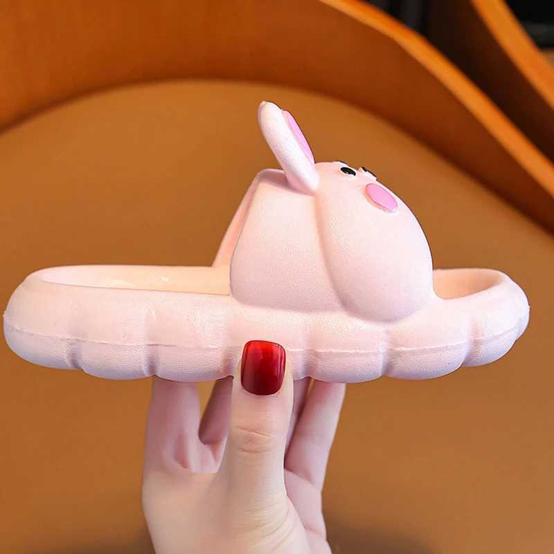 Children Slippers Cartoon Bunny Soft Sole Anti-Slip Sandals Solid Summer Boys Girls Baby Kids Cute Shoes 4-12YT250311
