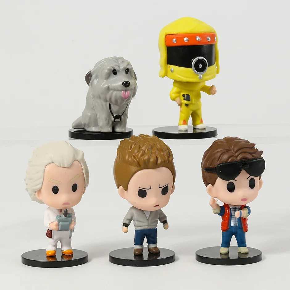 5 pieces/set back to the future March Brown Biff Dr. PVC digital model Q-version desktop doll decoration giftXJ250311