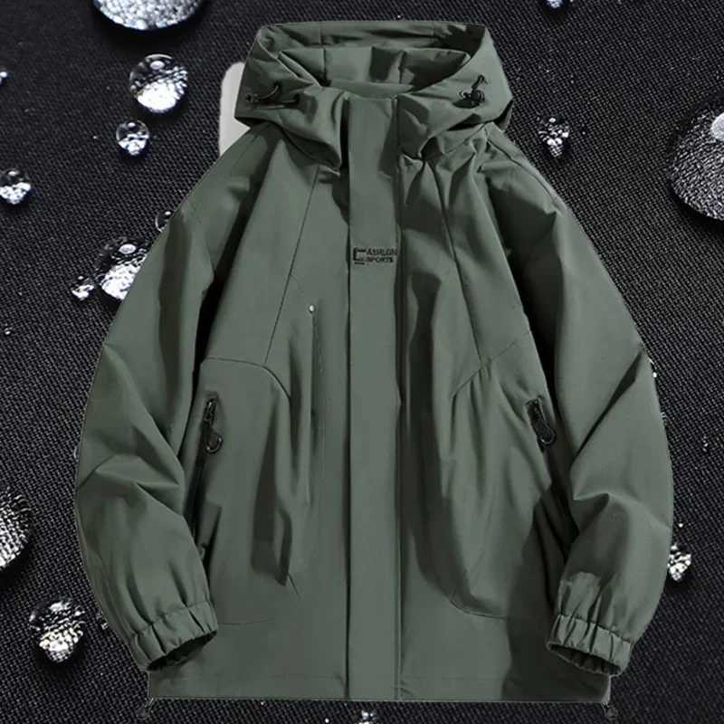 Spring Outdoor Men Jacket Hooded Windbreaker Trench Coats 2025 Mens Women Waterproof Bomber Camping Loose Thin Softshell JacketsT250311