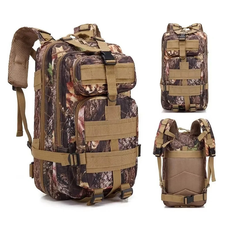 Mens Classic Tactical Backpack Travel Sports Camouflage Bag Outdoor Climbing Hunting Backpack Fishing Hiking Nylon 3P Pack Bag 250305