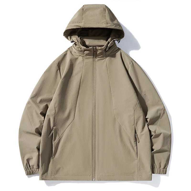Elastic Jacket for Mens Spring and Autumn Sports and Leisure Cardigan Trendy Hooded Single Jacket Summer Thin JacketT250311