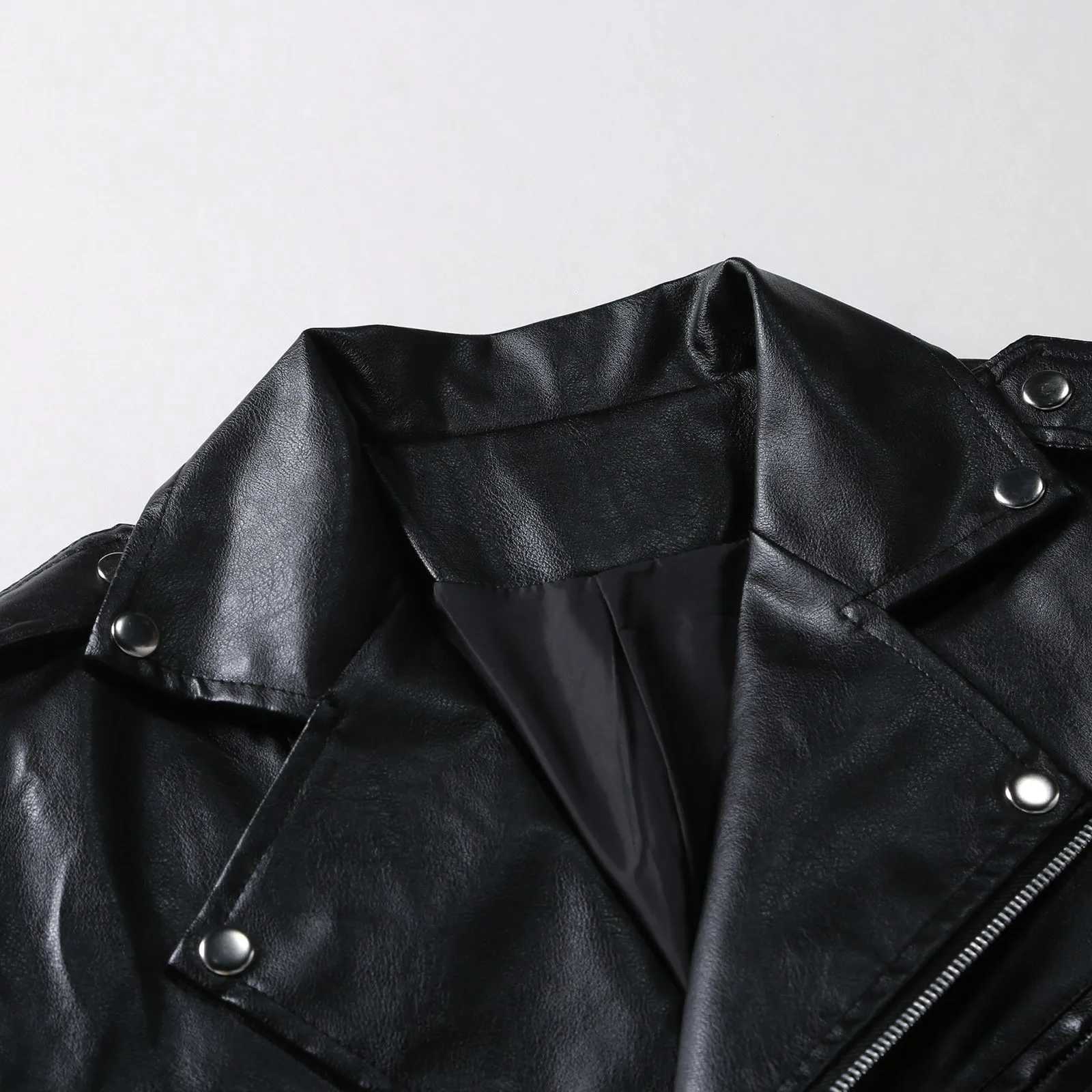 Pu Leather Stylish Jacket Mens Autumn Winter Outwear Lapel Pu Leather Jacket Motorcycle Male Coats For Male Slim-Fit T250311