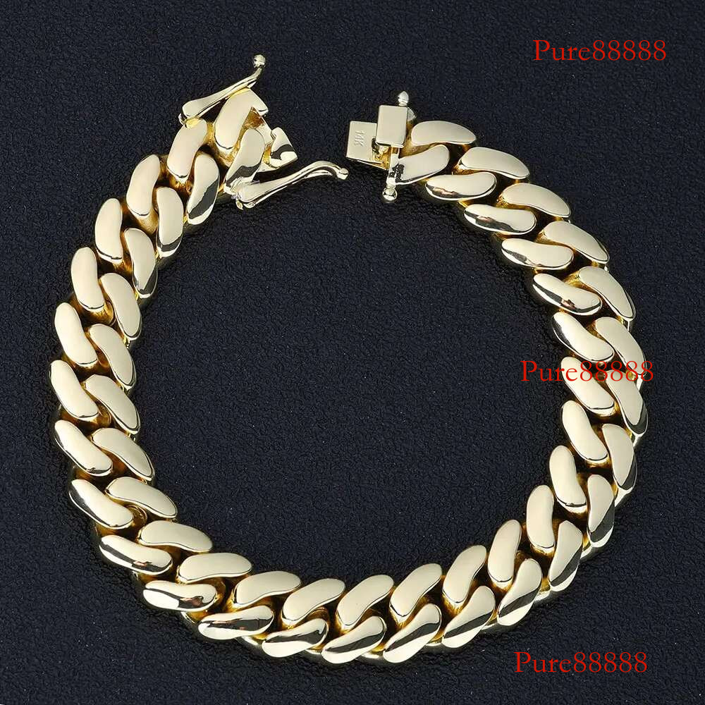 Customized 12MM Miami Cuban k Chain Necklace for Men Women with Deep Carving 14K Solid Gold Plated Monaco Hip Hop Jewelry