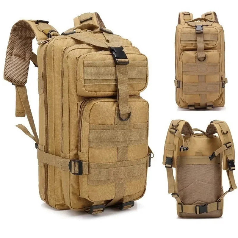 Mens Classic Tactical Backpack Travel Sports Camouflage Bag Outdoor Climbing Hunting Backpack Fishing Hiking Nylon 3P Pack Bag 250305