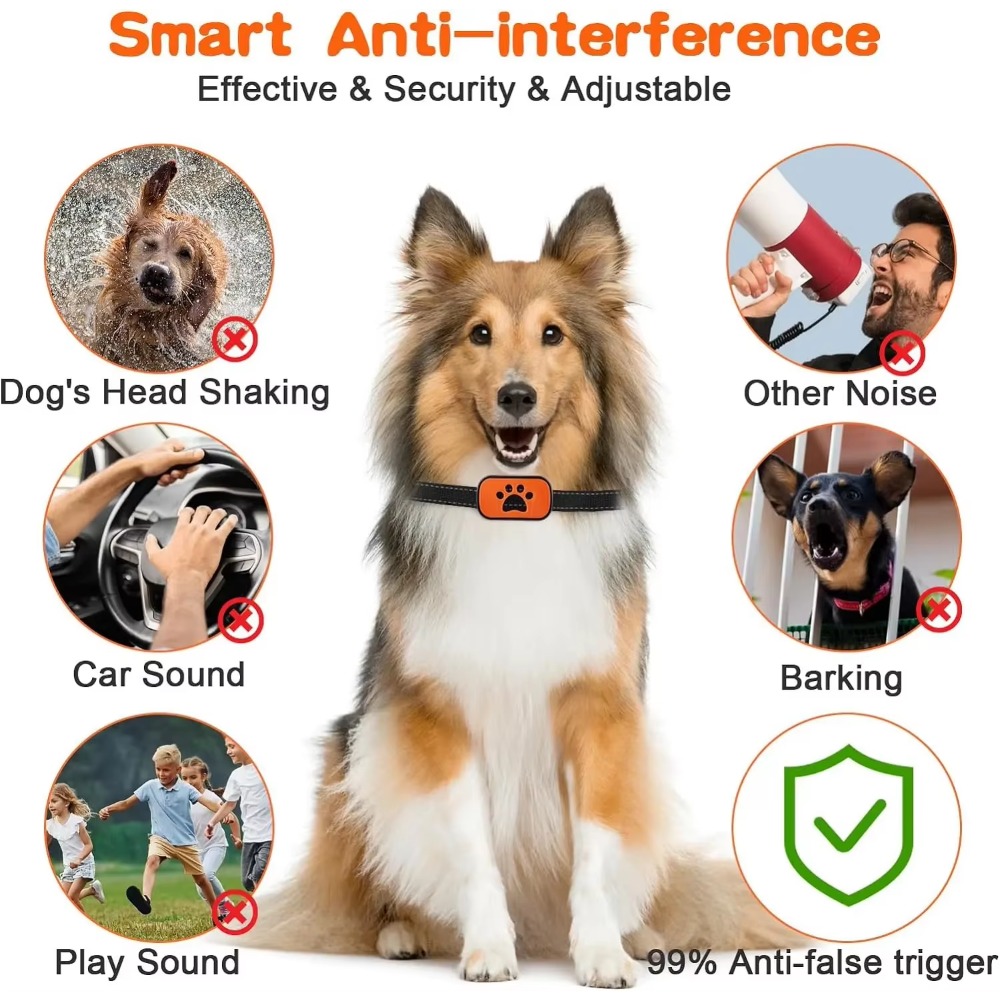 Pet Dog Anti Barking Device Electric Dogs Training Collar Dog Collar USB Chargeable Stop Barking Vibration Anti Bark Devices