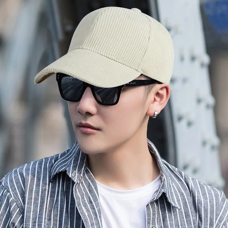 Solid Corduroy 100% pure cotton retro unisex baseball adjustable polo truck cap 250311