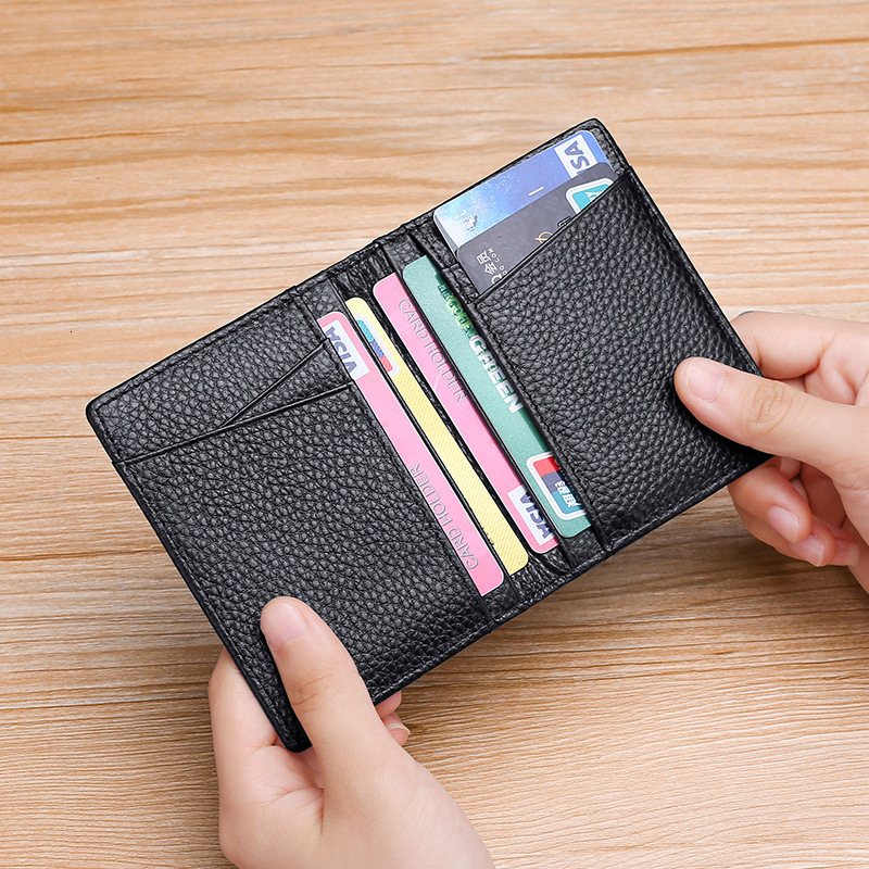 Top-tier cow pickup bag ultra-thin cowhide card case anti-theft card case for men 240724