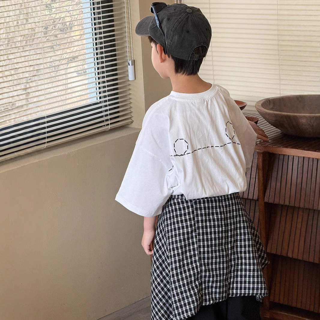 Ddmyshoesvip Internet Celebrity Instagram Boys Clothing New Collection Cool And Stylish Children S Clothing Summer Girls Embroidered Short Sleeved T S