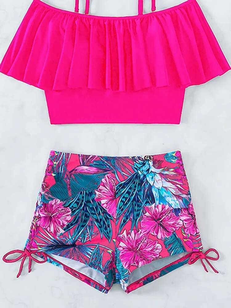 Two Piece Bikini 2024 New Swimsuit Women High Waist Swimwear Push Up Vintage Biquini Bathing Suit Beachwear Female Bikinis Set