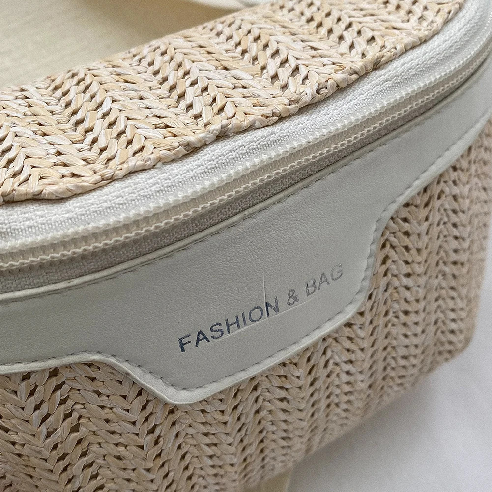 Women Shopping Bags Wide Shoulder Strap Summer Straw Underarm Bag Lightweight Breathable Fashion for Beach Vacation Travel R250311
