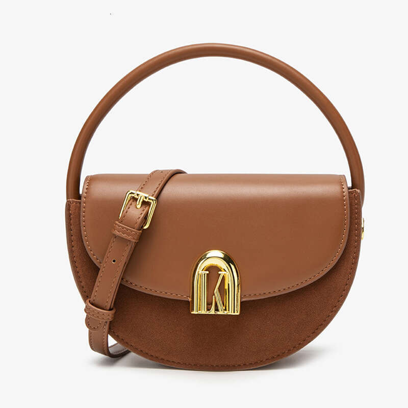 Women's Bags Handbag Genuine Leather Crossbody High-End And Niche Semi-Circular Bag, New Matte Fashionable Temperament, Women's Shoulder Bag
