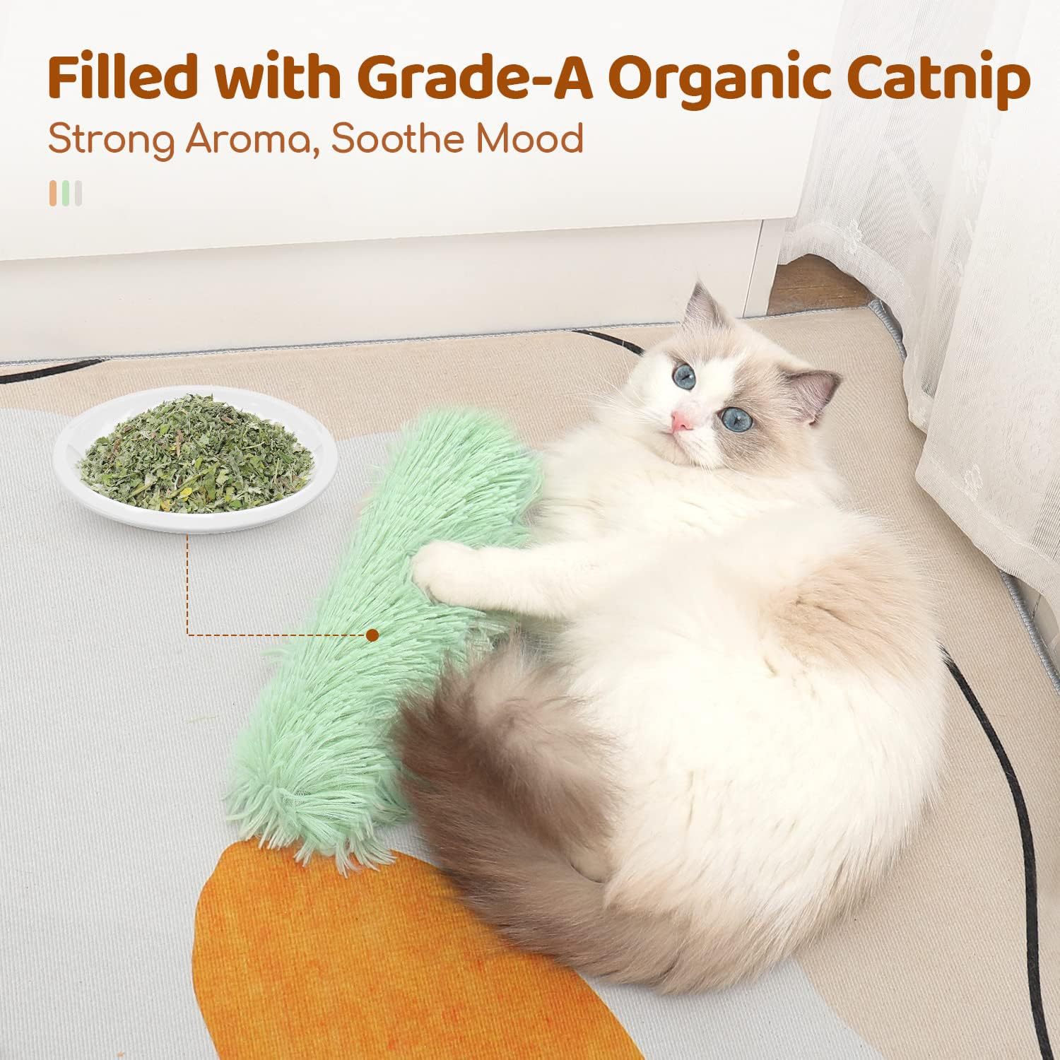 cat Pillows Plush Catnip-Infused Cat Pillow for Feline Comfort and Sleep Soft Long-Hair Cozy Bed for Cats