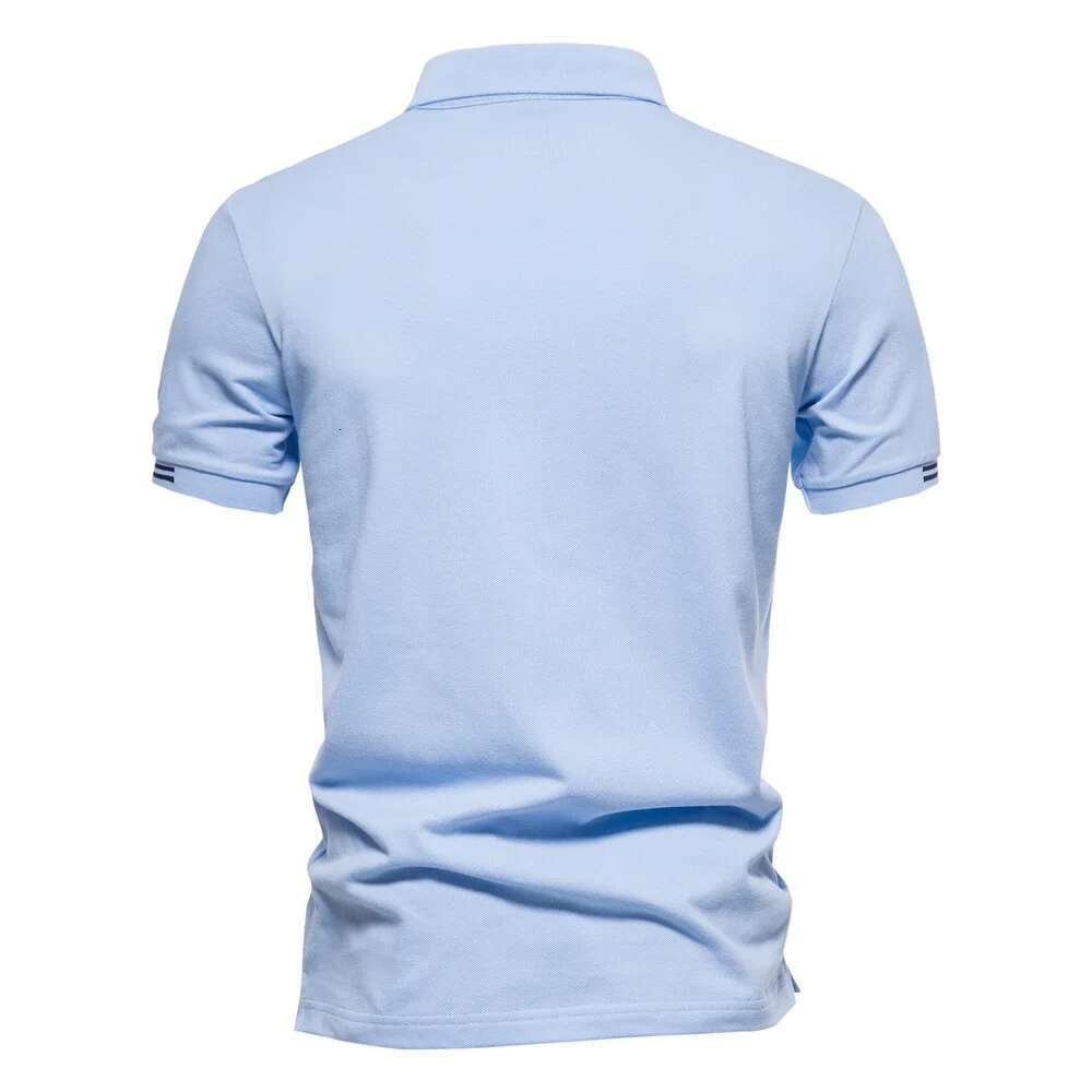 Brand 100% Cotton Men's Casual Solid Color Short Sleeve Polo Shirts For New Summer Desinger Clothing Men