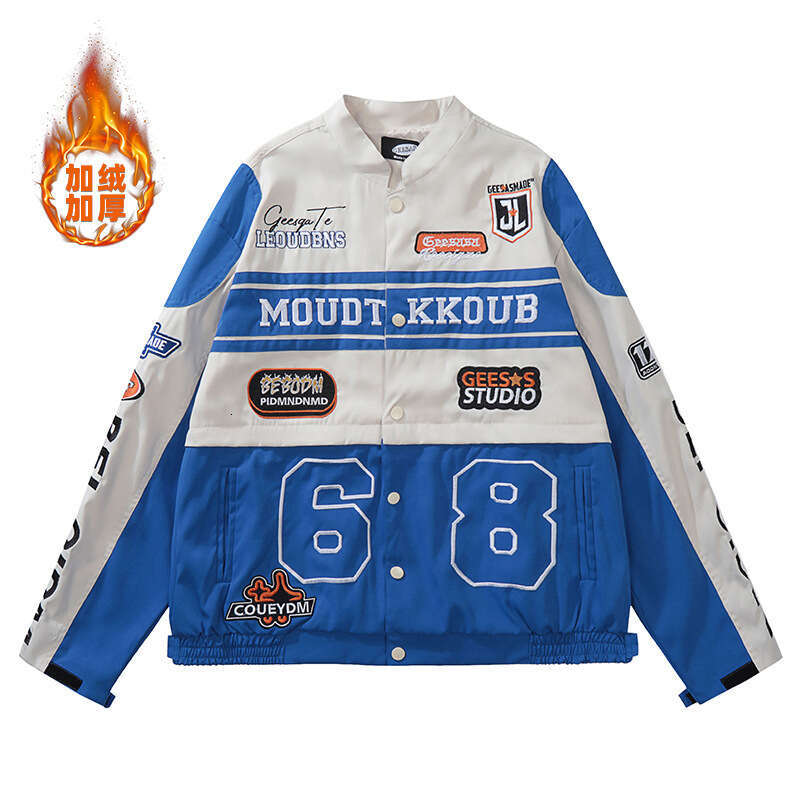 YPRS Men's Wear | Tiktok Net Red Removable Spice Girl Motorcycle Cardigan Embroidery Thickened Cotton Jacket Ins