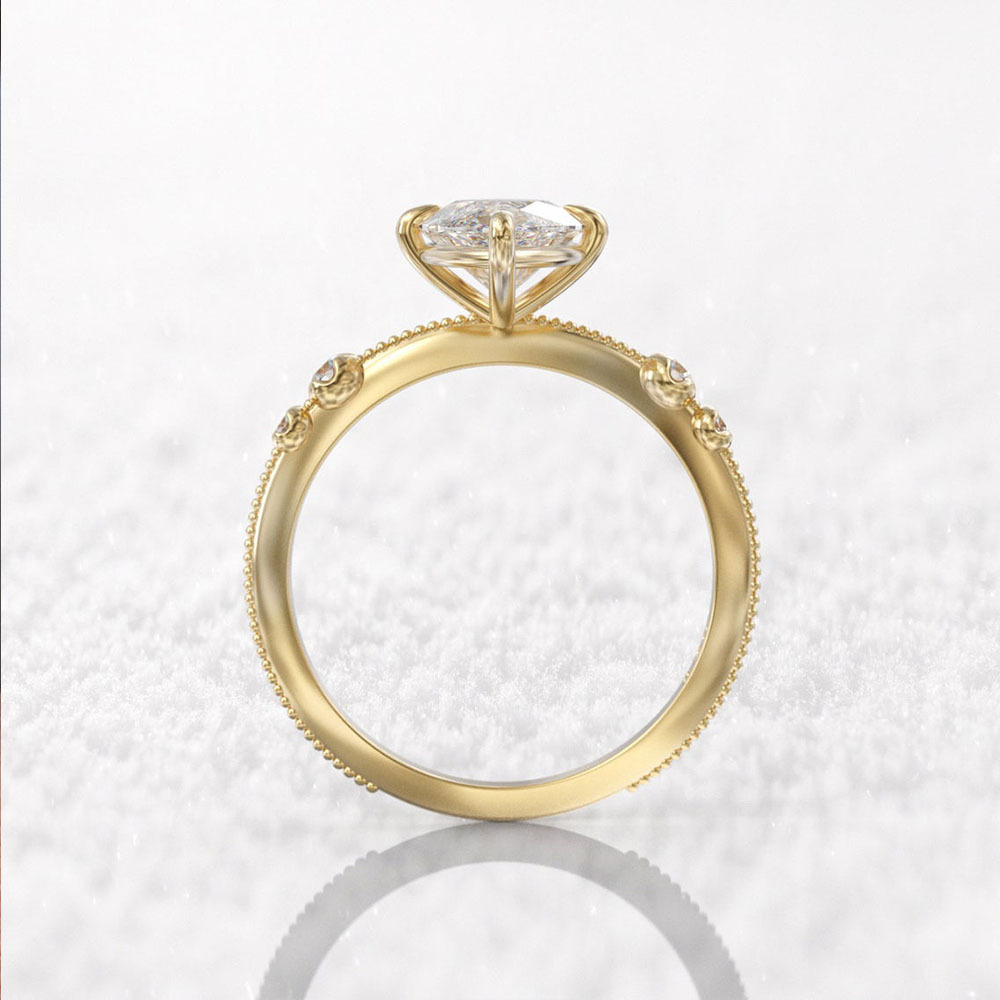 Choucong Ins Top Sell Wedding Rings Vintage Jewelry 925 Sterling Silver 18K Gold Fill Marquise Cut White Lab Moissanite Diamond Lady Women Engagement 