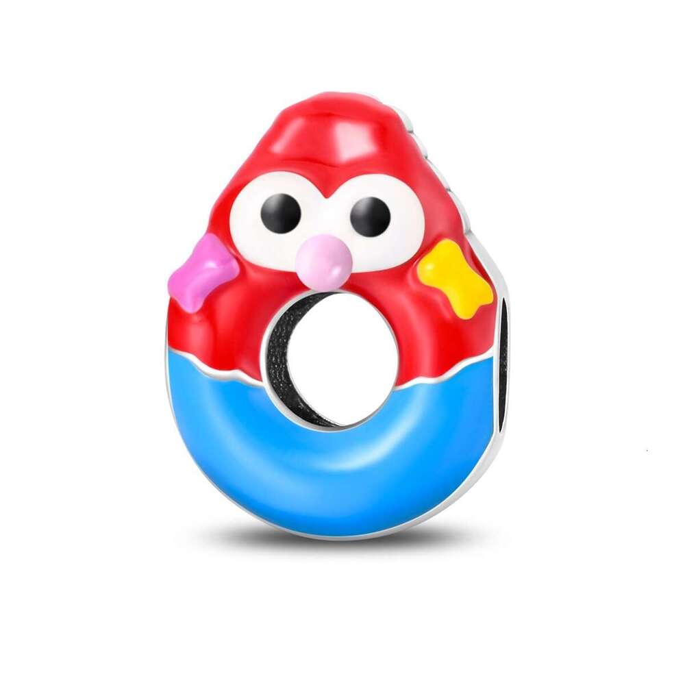 Hot Selling 925 Sterling Silver Charm beads Cartoon Linked Doughnut Series Charms Fit S925 Snake bracelet necklace DIY For women jewelry girt free shi