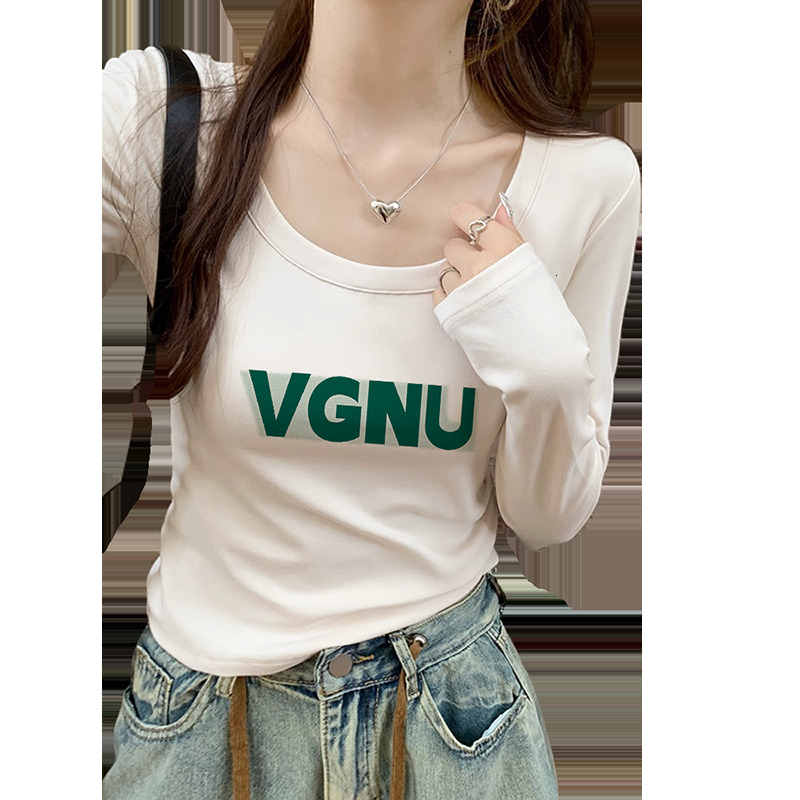 2025 new white designer women's undersole shirt slim fit long sleeved T-shirt top fashionable casual short sleeved shirt1