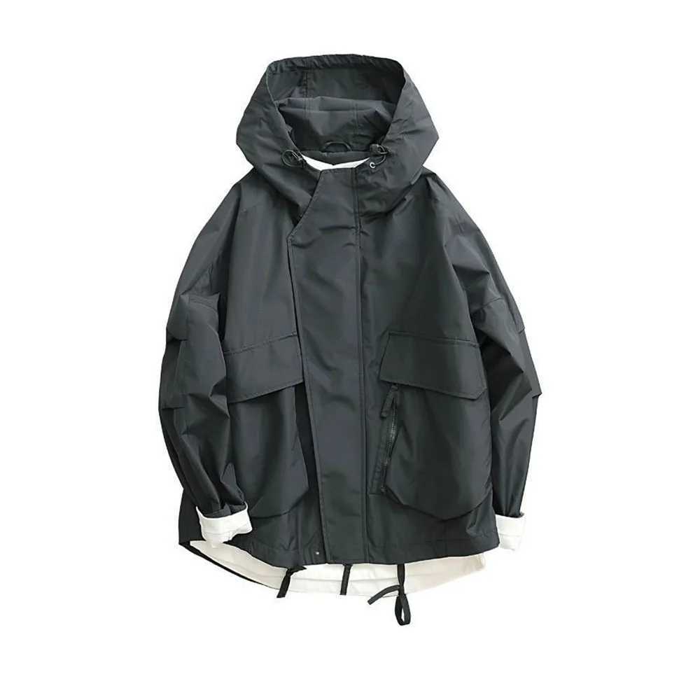 Spring Autumn Windbreak Jackets Men Japanese Vintage Fashion Three-dimensional Hoodie Loose Male Coat Bomber Jacket Men ClothingT250311