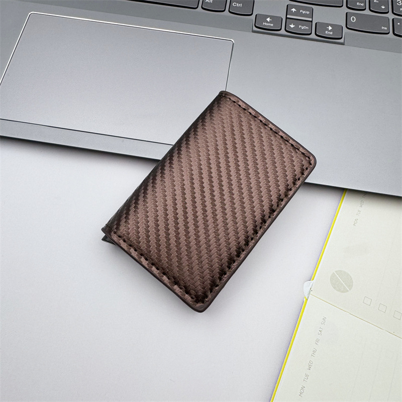 Designer Pack New Fashion Designer Simple Men S Theft Brush Anti Demagnetization Carbon Fiber Aluminum Alloy Bank Card Wallet Storage Bag Free Shippin