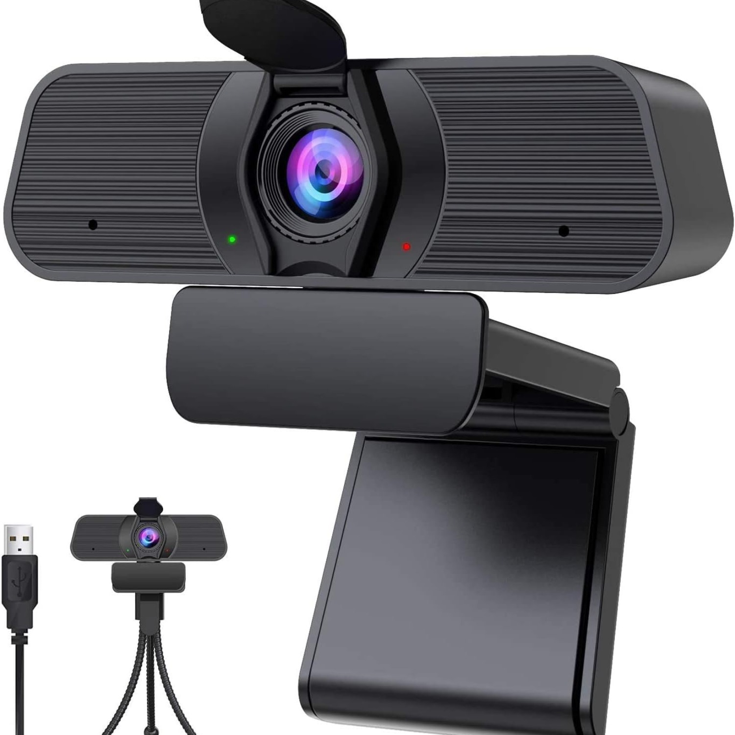 Professional USB Webcam with Integrated Microphone for Remote Collaboration - Ideal for Desktops and Laptops