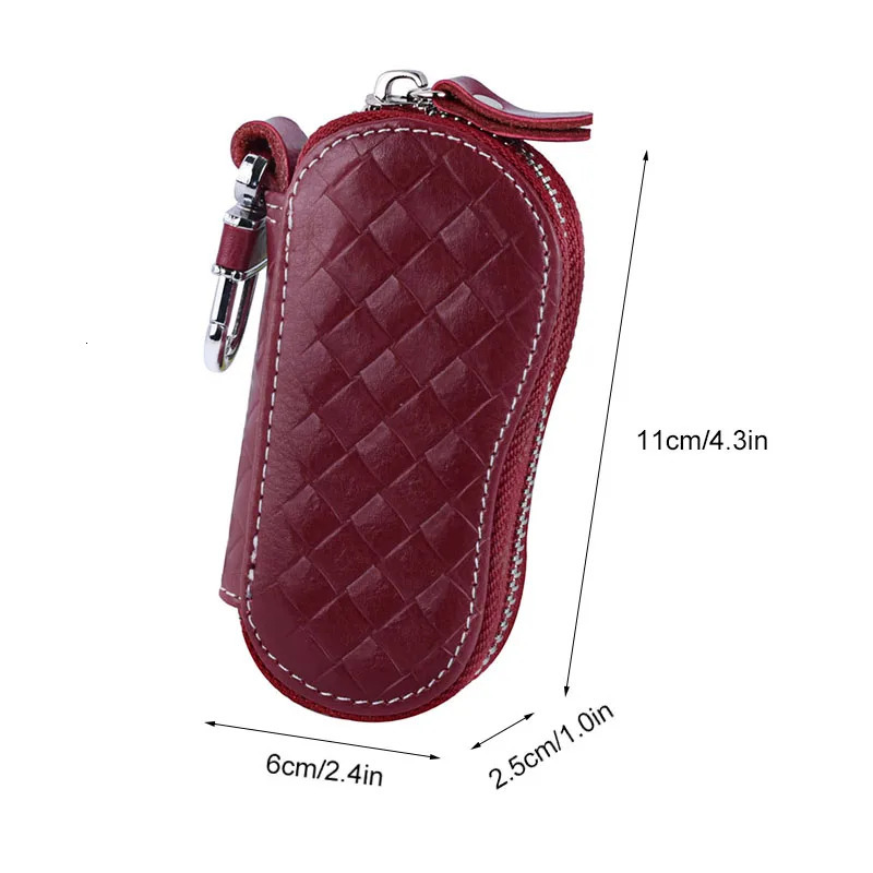 Genuine Leather Keychain Women Men Key Holder EDC Case Organizer Pouch Car Wallet Housekeeper Many Styles Card Bag 250311