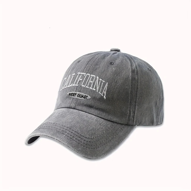 Fashionable Versatile Washed Letters Solid Color Embroidered Baseball Cap For Men Wide Brimmed Casual Sports Women 250311