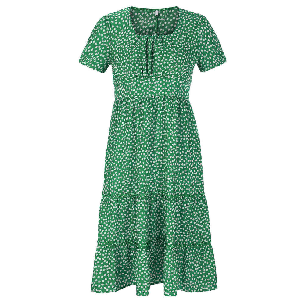 New popular square neck bubble sleeve ral dress from Europe and America, long skirt with versatile temperament for 2025, new trendy clothing ins