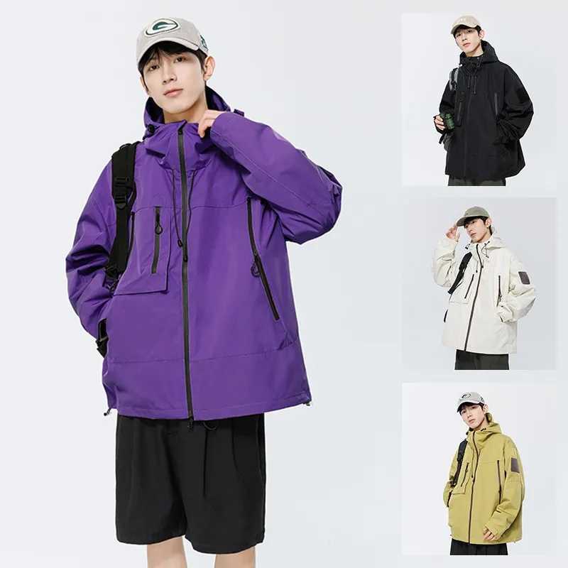 Mens Waterproof Jacket Climbing Hiking Camping Trekking Windbreaker Unisex Outdoor Windproof Rain Coat AntifoulingT250311