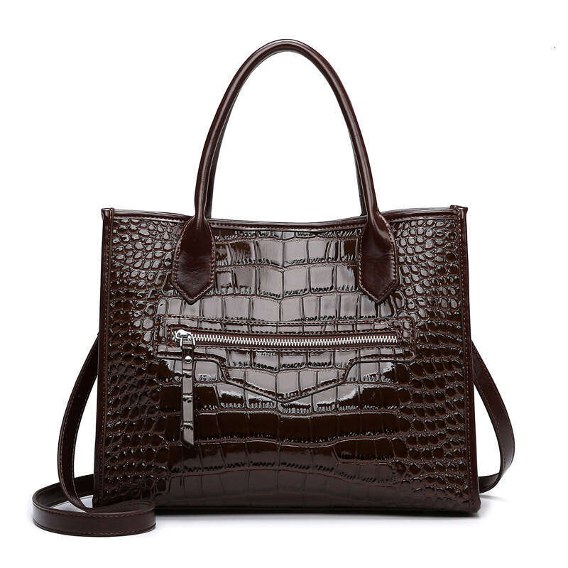 Women's Bags Wind tote bag autumn and winter, high-end crocodile patterned commuting bag, fashionable large capacity single shoulder handbag for 