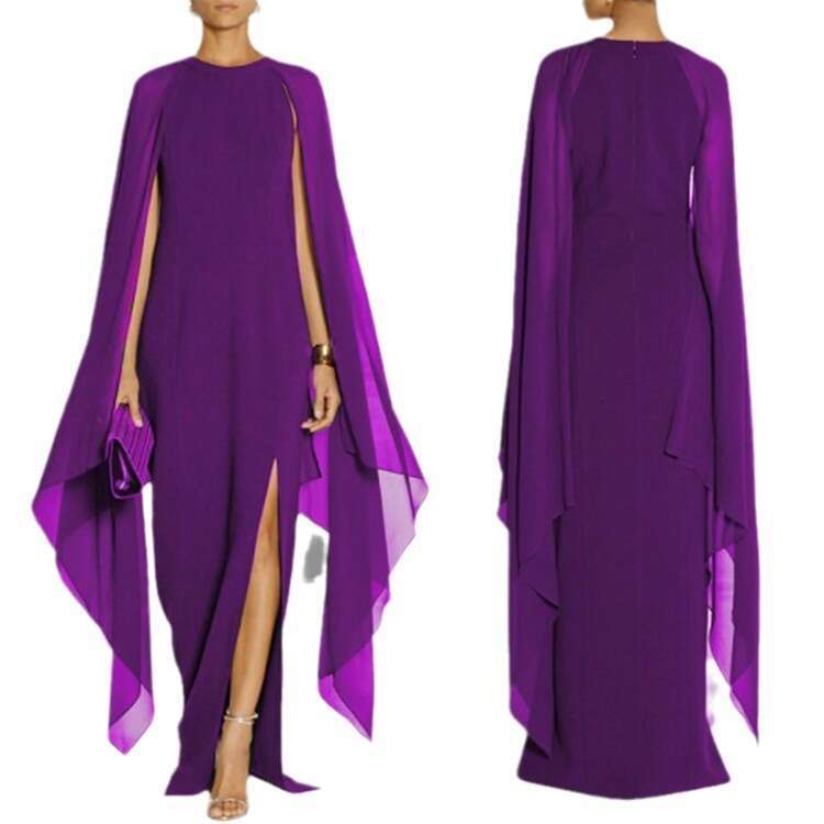 Popular European and American women's chiffon patchwork grand queen style dress, 2025 new casual fashion trend clothing