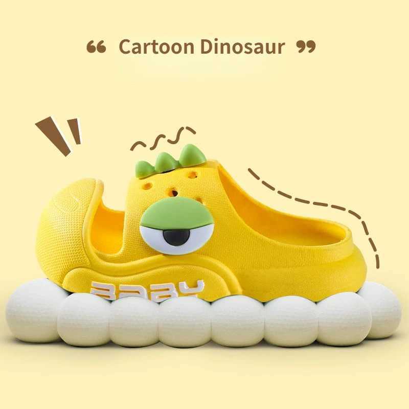 Children Slippers 2-14 Year Old Boys Cartoon Dinosaur Anti-collision Home Slippers Summer Girls Non Slip Bathroom SlippersT250311