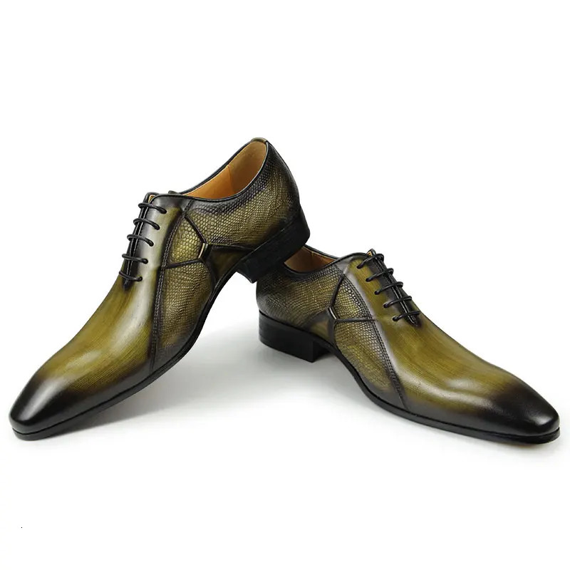 Mens Oxfords Leather Shoes for Male Office Formal Social Elegant Fashion Printing Shoe Match Suit Wedding Place High Quality 250310