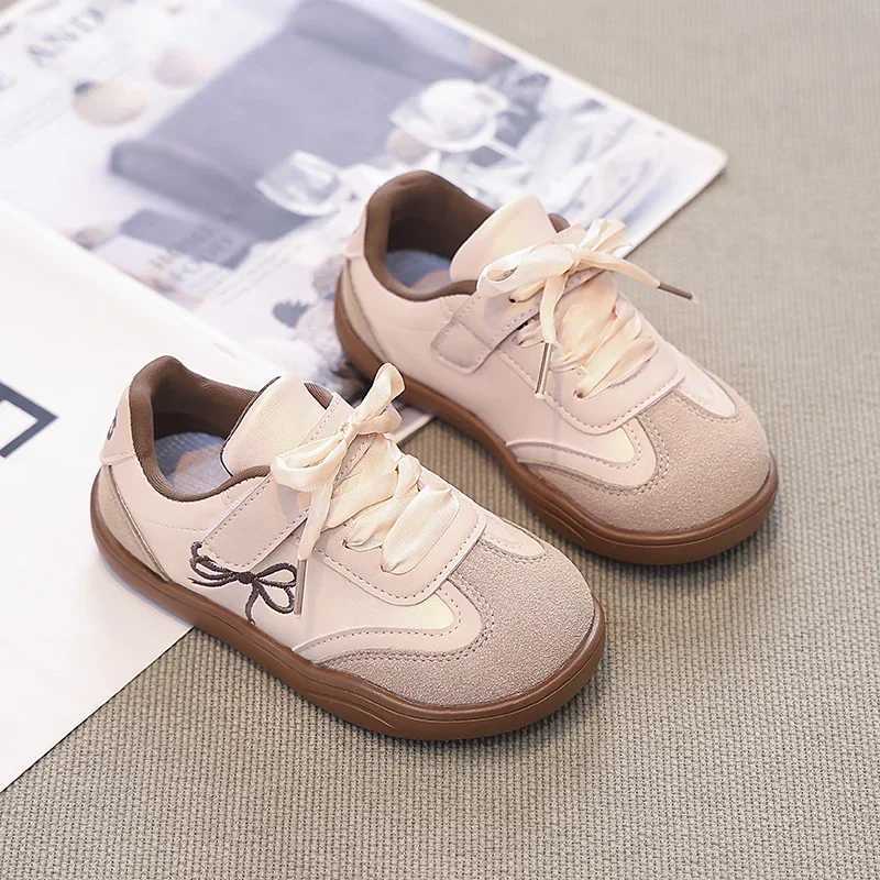 Kids Running Shoes Princess Sle Sweet Girls Casual Shoes with Sweet Bow 2024 New Fashion Kids Sports Shoes Non-slip Soft SoleXJ250311